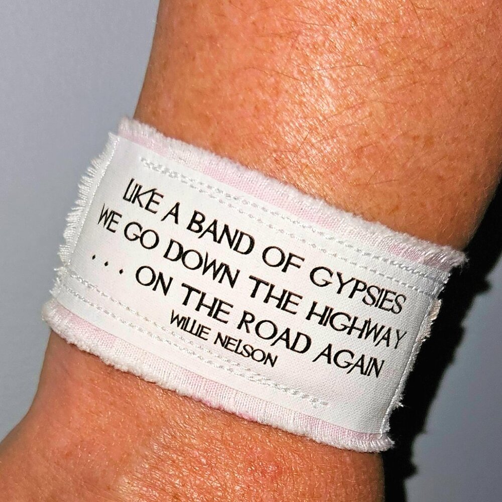 Willie Nelson On The Road Again Cuff Bracelet Gypsy Country Western Music Lyrics